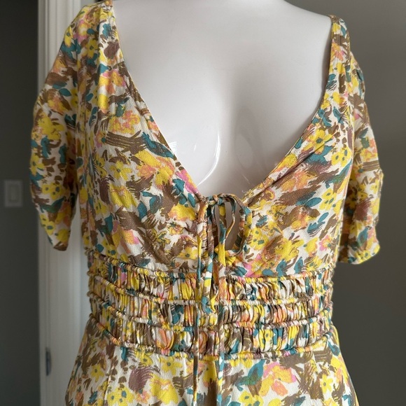 Free People Yellow Floral Mini Dress - Picture 10 of 11